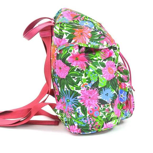 Prada Flower Print Multicolor Nylon Backpack - Picture 1 of 5